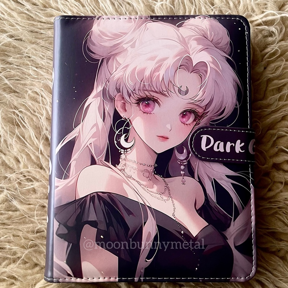 NEW Goth Anime PU Leather Binder Waifu Sailor Moon Purple A5 Journal Notebook